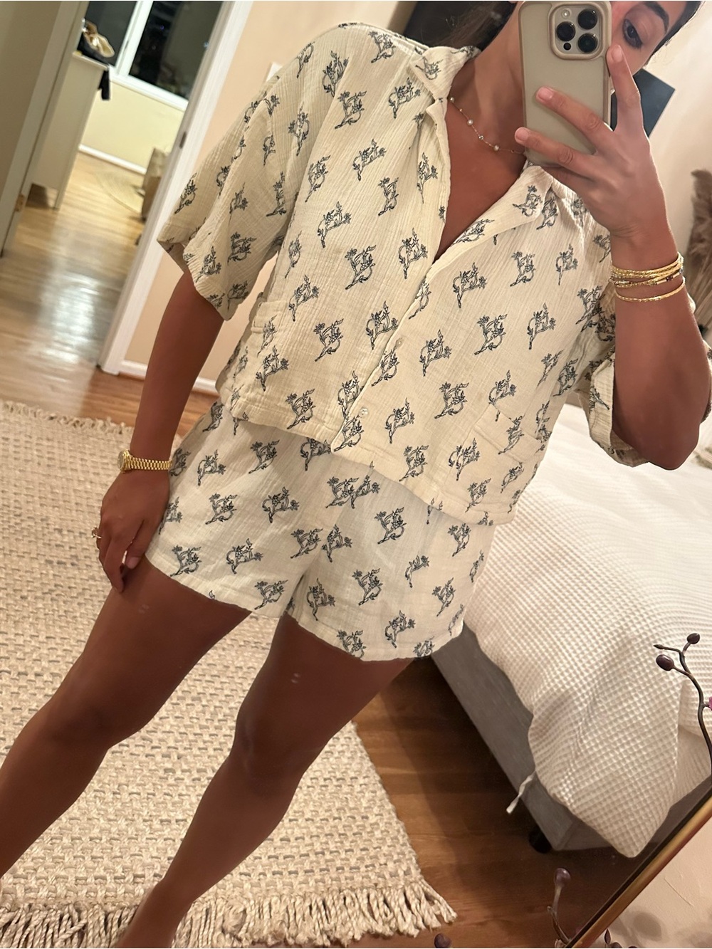 Zara Cream and Navy Floral Set